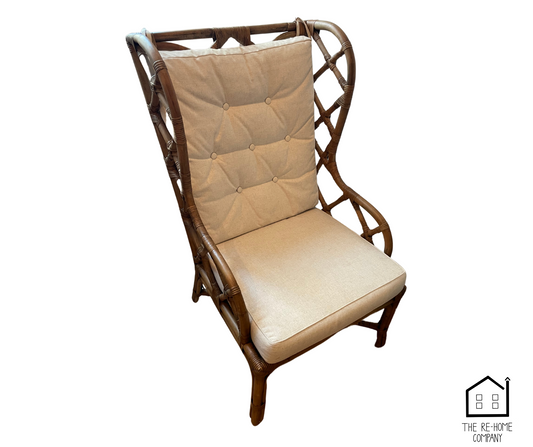 How a Rattan Wingback Chair Found a New Home | The Re-Home Company Atlanta