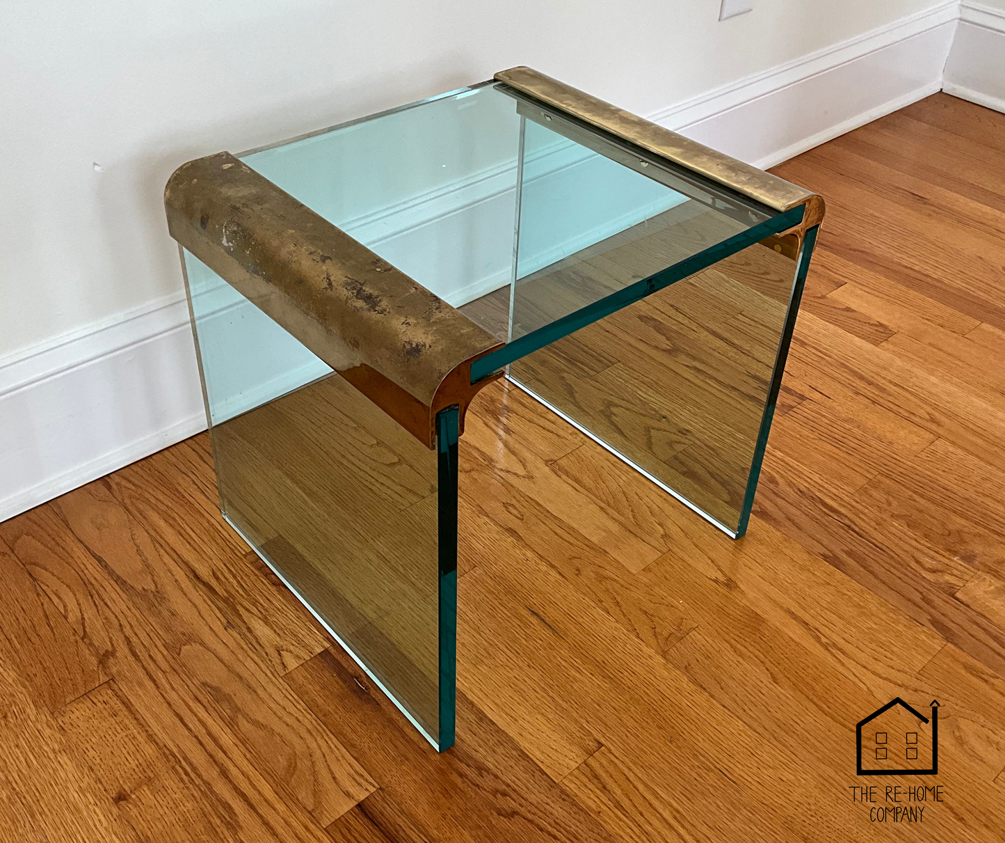 BrassandGlassWaterfallSideTablebyLeonRosenAngled