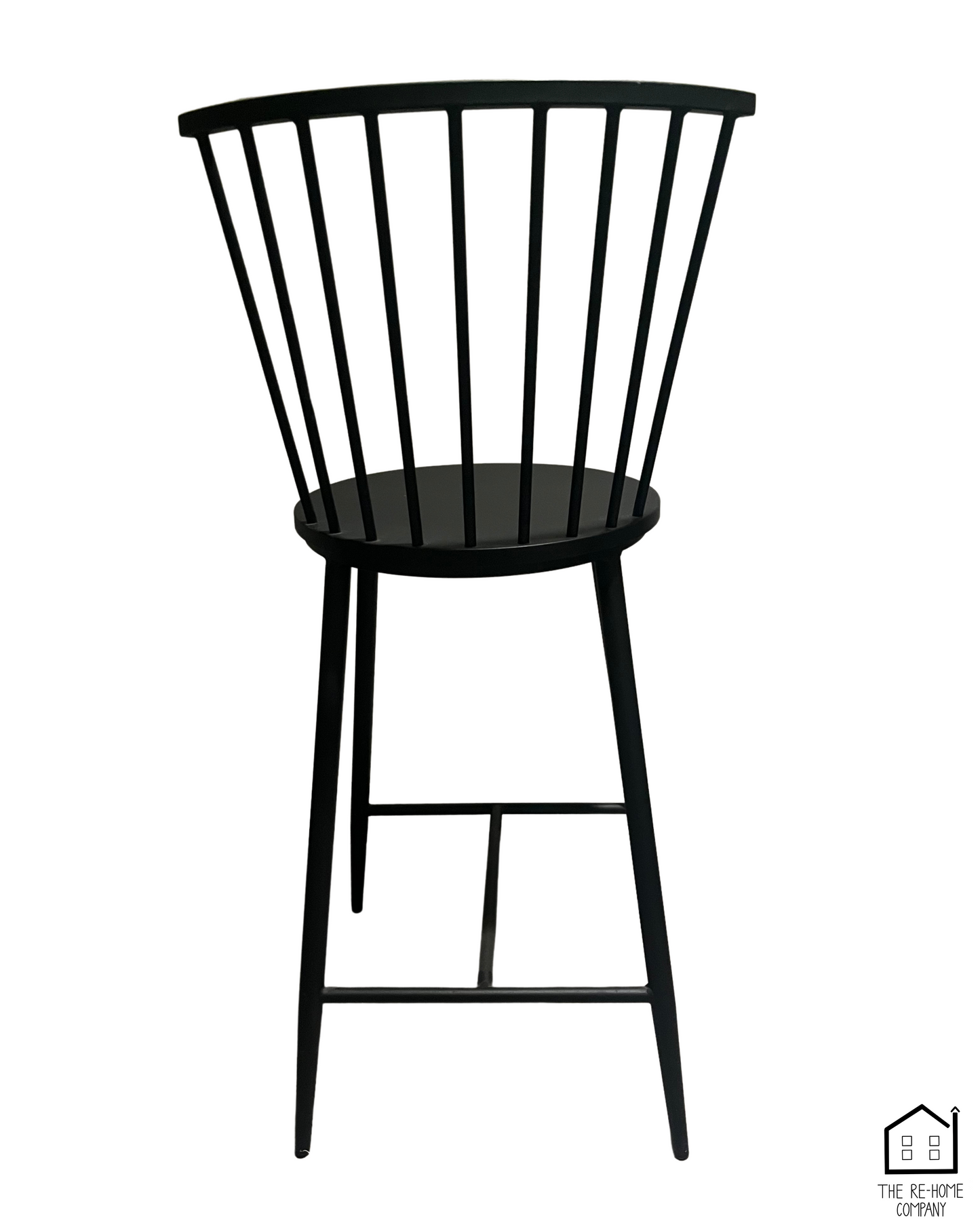 Neal Black Steel Counter Stool back view