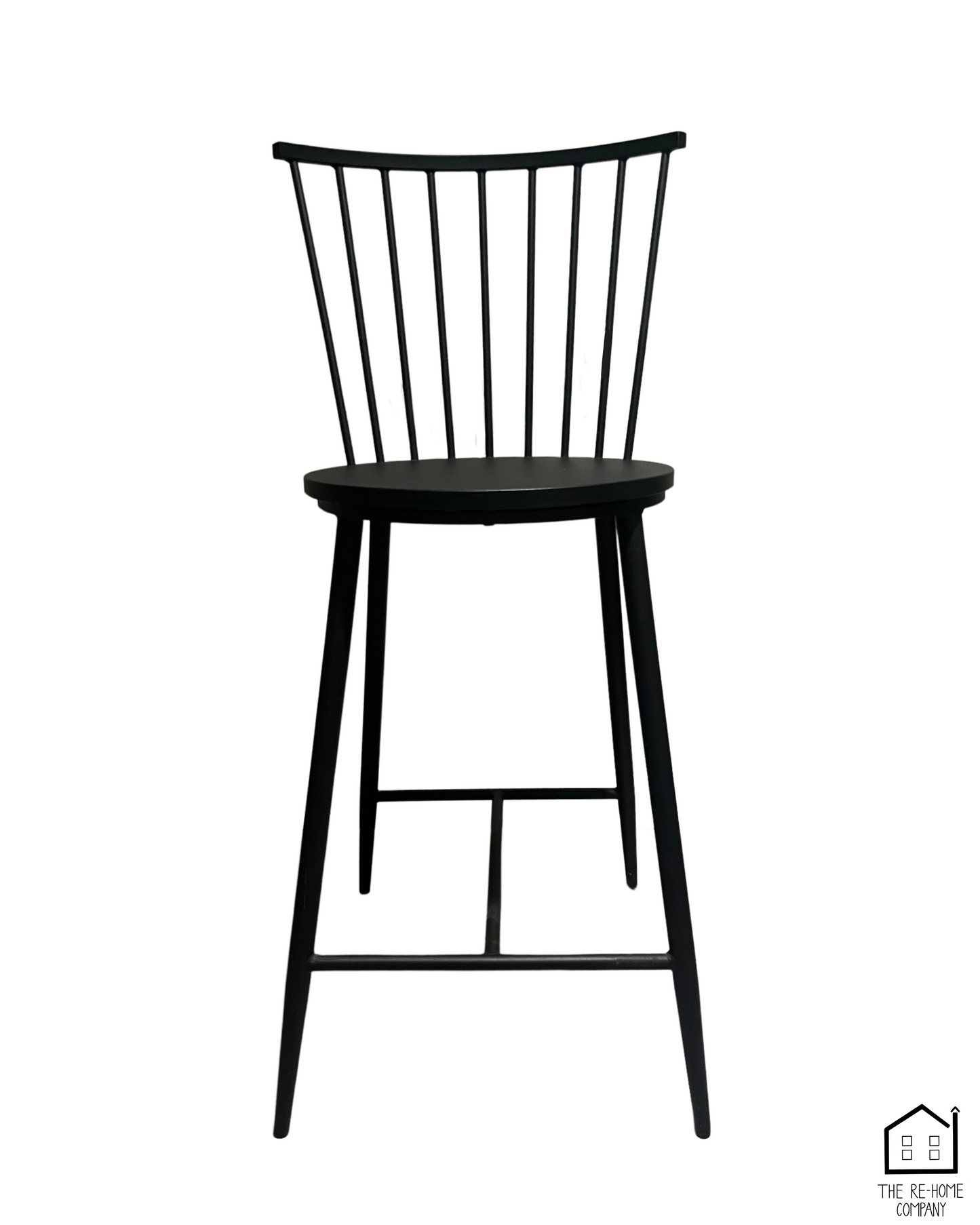 Neal Black Steel Counter Stool front view