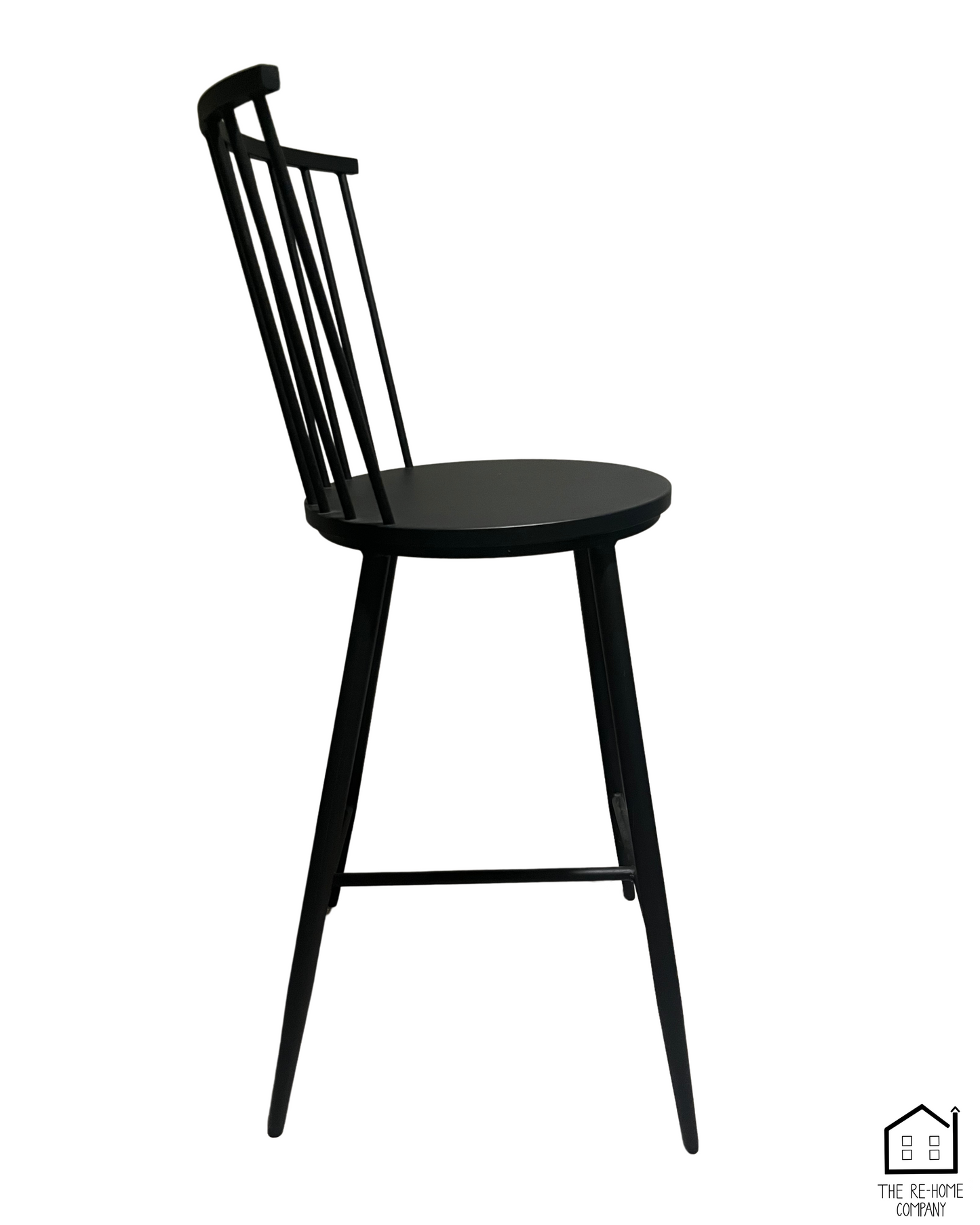 Neal Black Steel Counter Stool side view