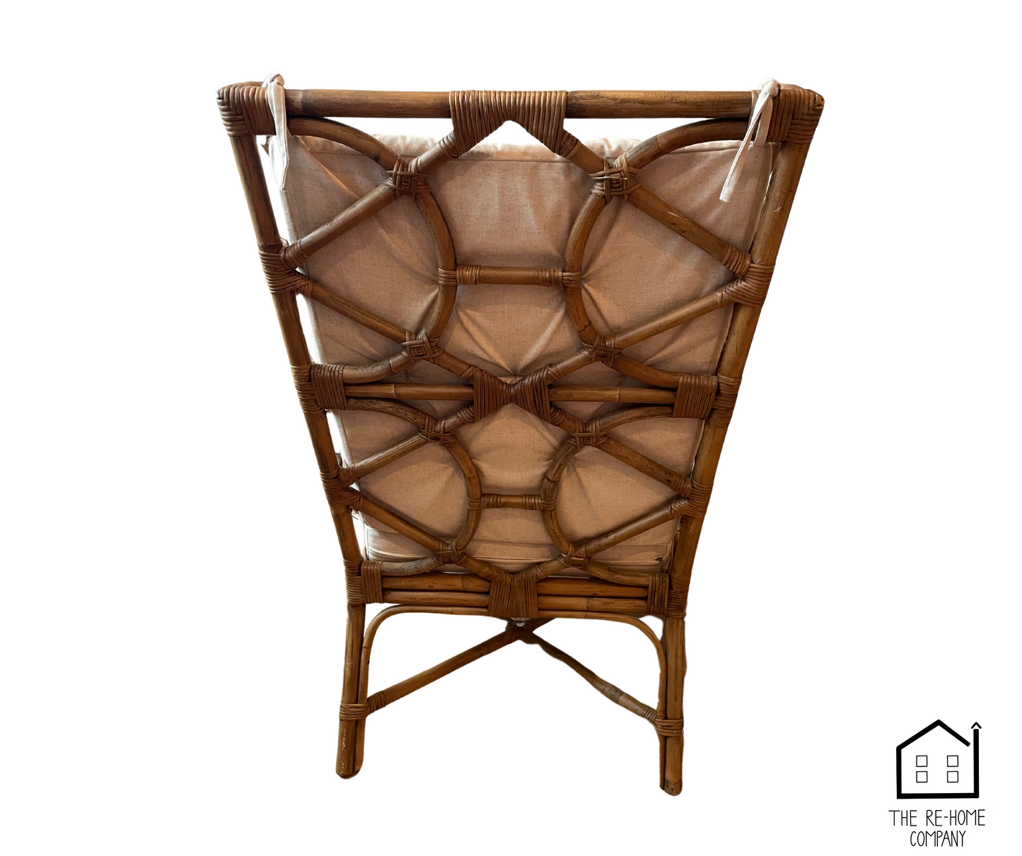 Rattan Wingback Chair back view