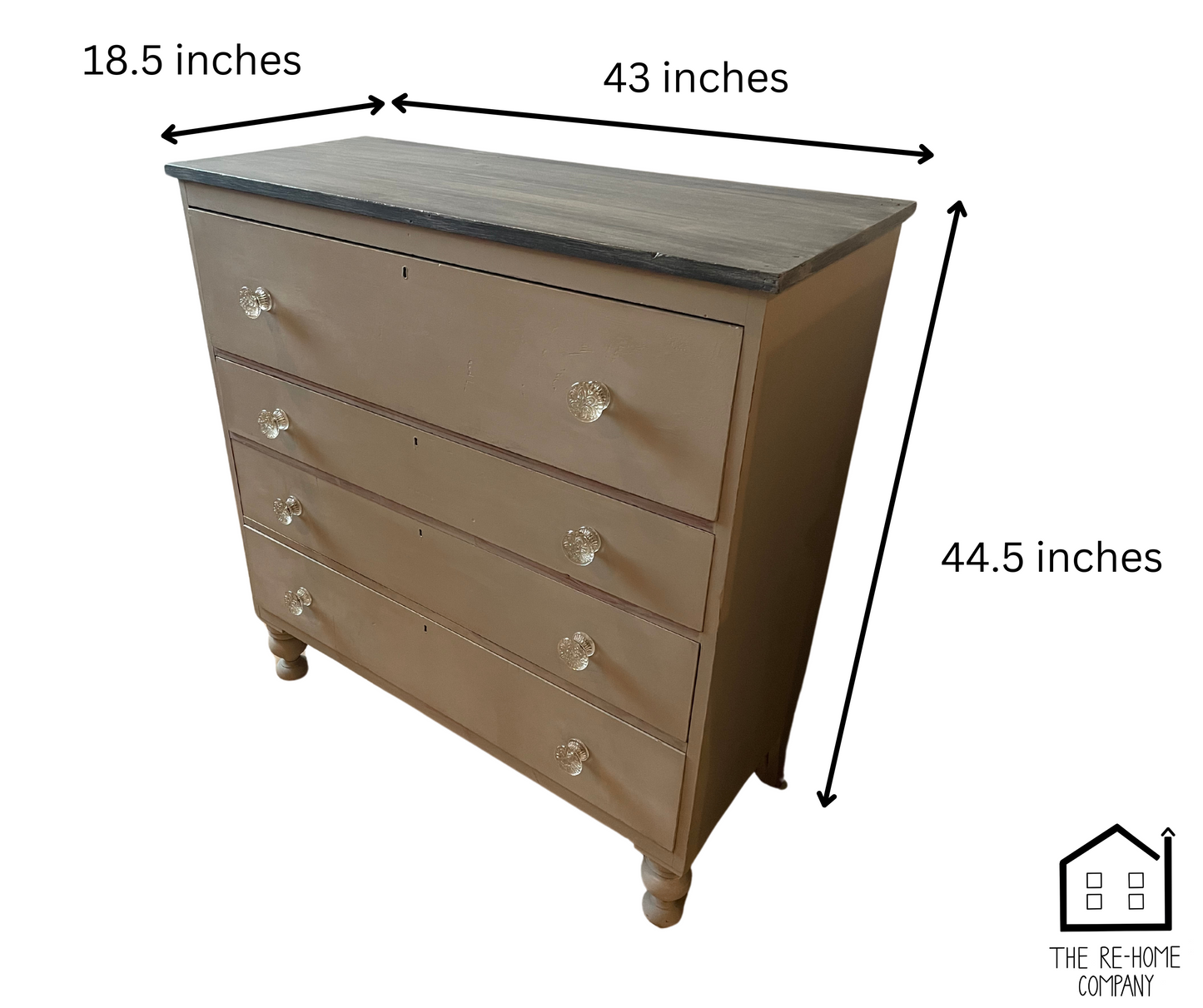 Rustic 4-Drawer Dresser with Distressed Finish dimensions